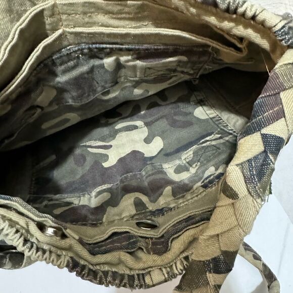Camo Purse braided handle jewerled size jean purse/camo bag/lining - Picture 9 of 15